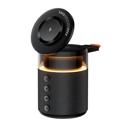 5-In-1 Magnetic Wireless Charging Station with Wireless Speaker Night Light Fast Charger for Iphone Iwatch Airpods with Speaker