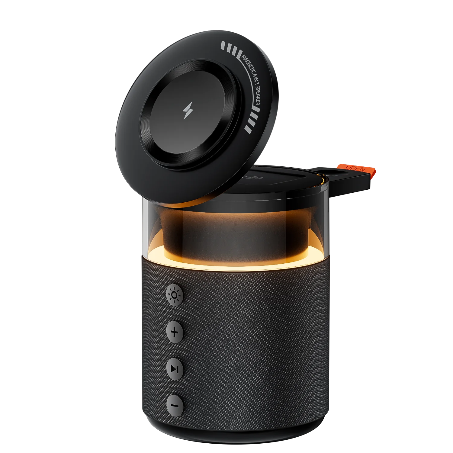 5-In-1 Magnetic Wireless Charging Station with Wireless Speaker Night Light Fast Charger for Iphone Iwatch Airpods with Speaker