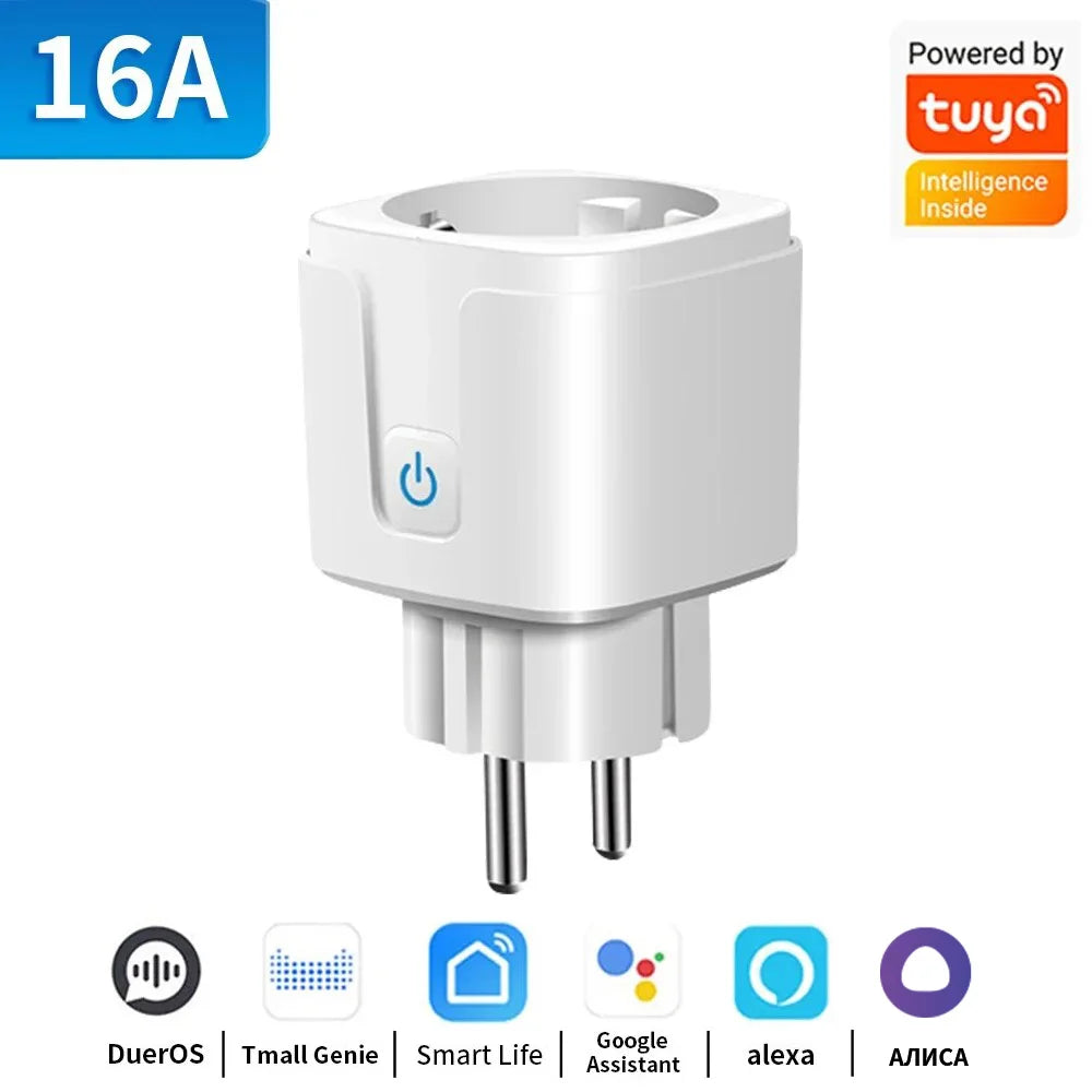 Smart Plug Wifi or Zigbee3.0 Socket EU 16A/20A Power Monitor Timing Function Voice Control Work with Alexa Google Home